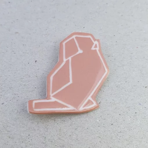 brož Ptáček origami meruňkový